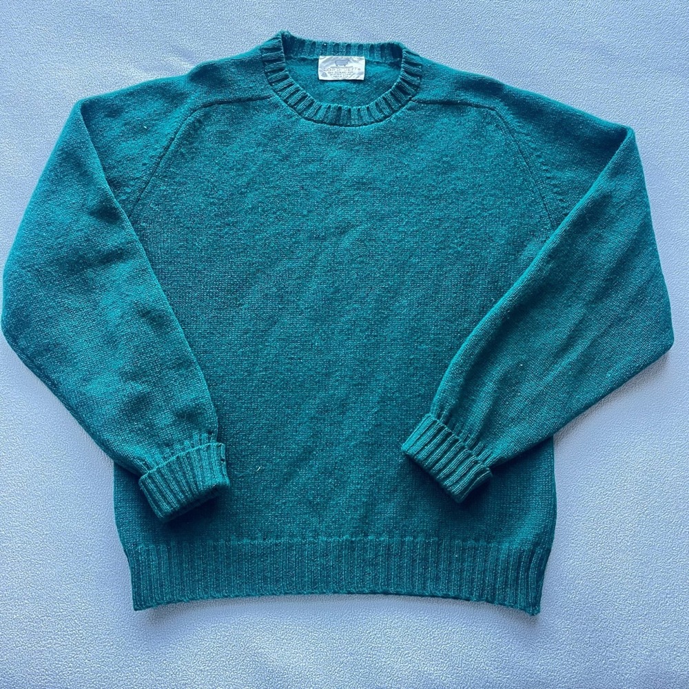 Vtg Lord Jeff Scottish Wool Sweater Mens Medium 70s Crewneck Retro USA Made
